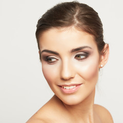 Fototapeta premium Close up portrait of beautiful young woman face.