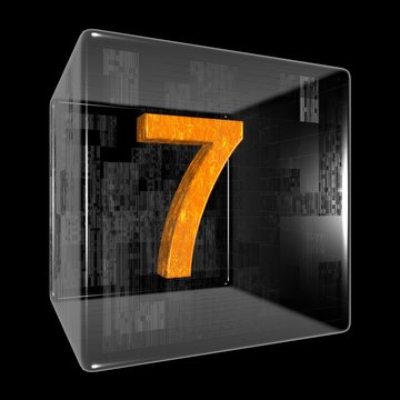 Orange seven in a transparent design box
