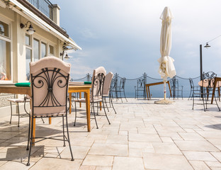 Luxurious restaurant terrace