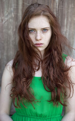 Beautiful young red hair woman