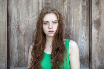 Fototapeta premium Beautiful young red hair woman