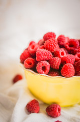 Raspberries in a bowl