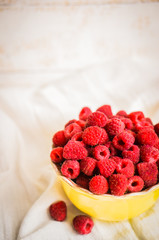 Raspberries in a bowl