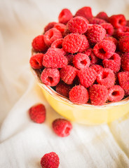 Raspberries in a bowl