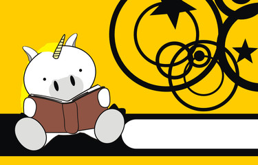 unicorn baby cute reading cartoon background