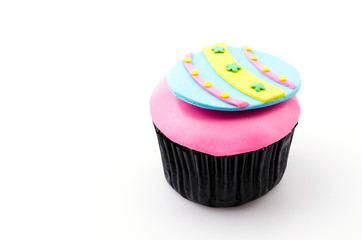 Easter cupcakes isolated white background