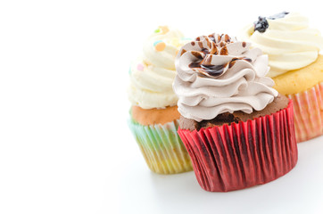 Cupcakes isolated on white background