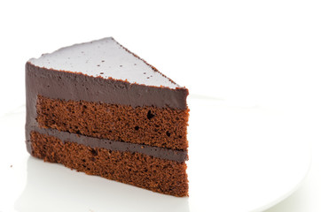 Cake chocolate isolated on white background