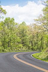 Fototapeta premium Road view in mountains in Virginia