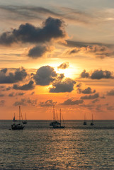 Fototapeta na wymiar A photo of Boat, ocean and sunset