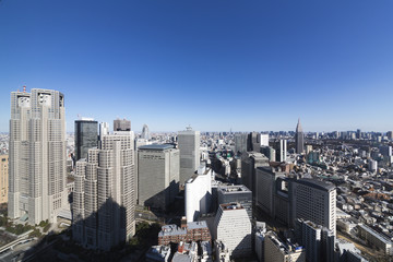 新宿高層ビル群と東京都心の街並