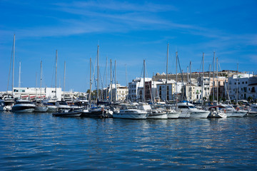 Eivissa ibiza town port sea view boats