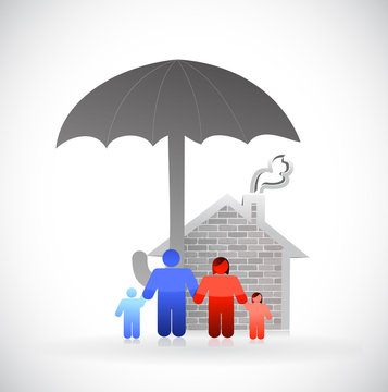 family umbrella protection concept
