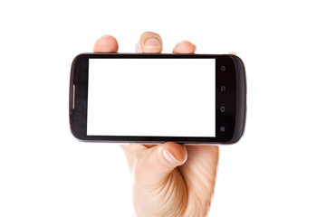 Mobile Smart Phone In Hand Isolated