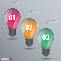 Fototapeta premium Infographics lightbulb design template