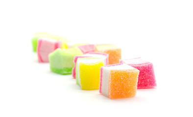 jellies on white background