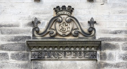 Old coat of arms at the castle.