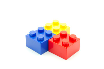 blocks , Plastic building blocks on white background