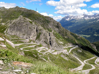 alpine road with serpentines