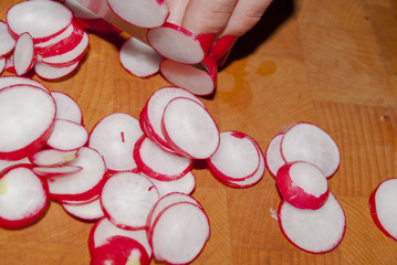 Preparing Radish for Decoration
