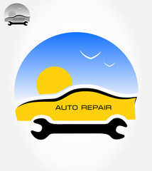 Auto repair symbol. Vector illustration.