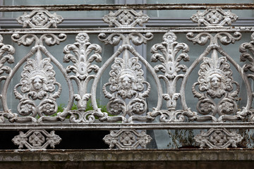 beautifully adorned iron balustrade of the balcony