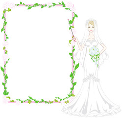 ウエディングドレス　ボード　花