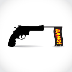 Gun with Bang flag