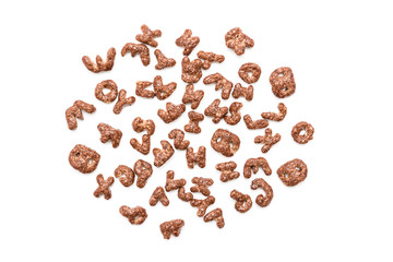 Alphabet Chocolate Corn Flakes Letters Isolated