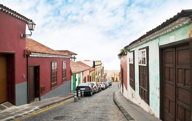 narrow street in La Orotava, Tenerife