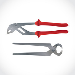 two metalic pliers - illustration