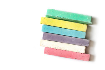 Chalk for drawing on white background