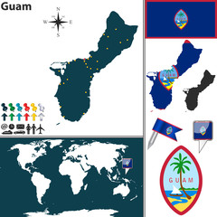 Fototapeta premium Map of Guam