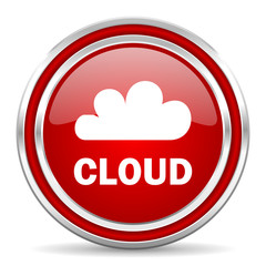 cloud red glossy icon