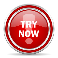try now red glossy icon