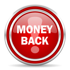 money back red glossy icon