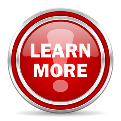 learn more red glossy icon