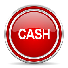 cash red glossy icon