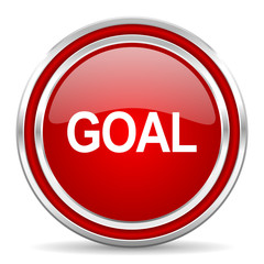 goal red glossy icon