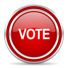 vote red glossy icon