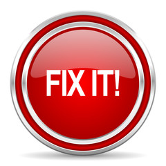 fix it red glossy icon