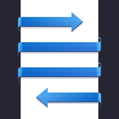 Infographics Blue Arrows on White Blank Background