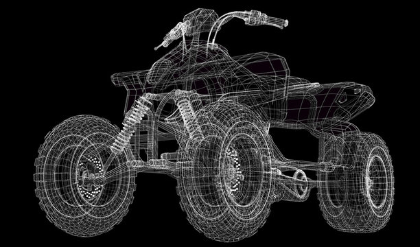 Quad bike, motorcycle,  3D model