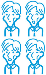 細めビジネスマンのアイコン