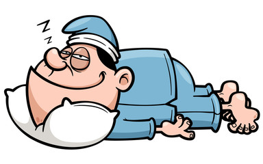 Vector illustration of man sleeping