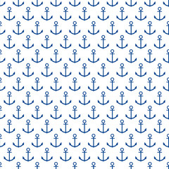 Nautical seamless pattern with anchor