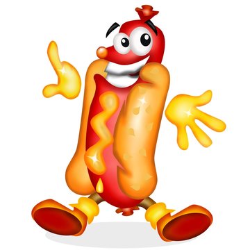 hot dog cartoon