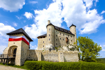 Fototapeta na wymiar Bobolice castle on sunny day, Poland.