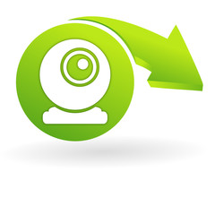 webcam sur web symbole vert