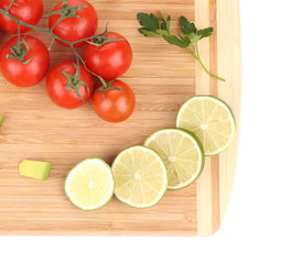 Assorted vegetables and fruits.